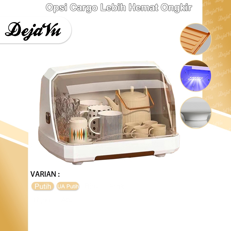 Dejavu Rak Pengering Air Mangkok Rak Piring Plastik Dengan Tutup Rak Piring Garpu Rak Dapur HLB402