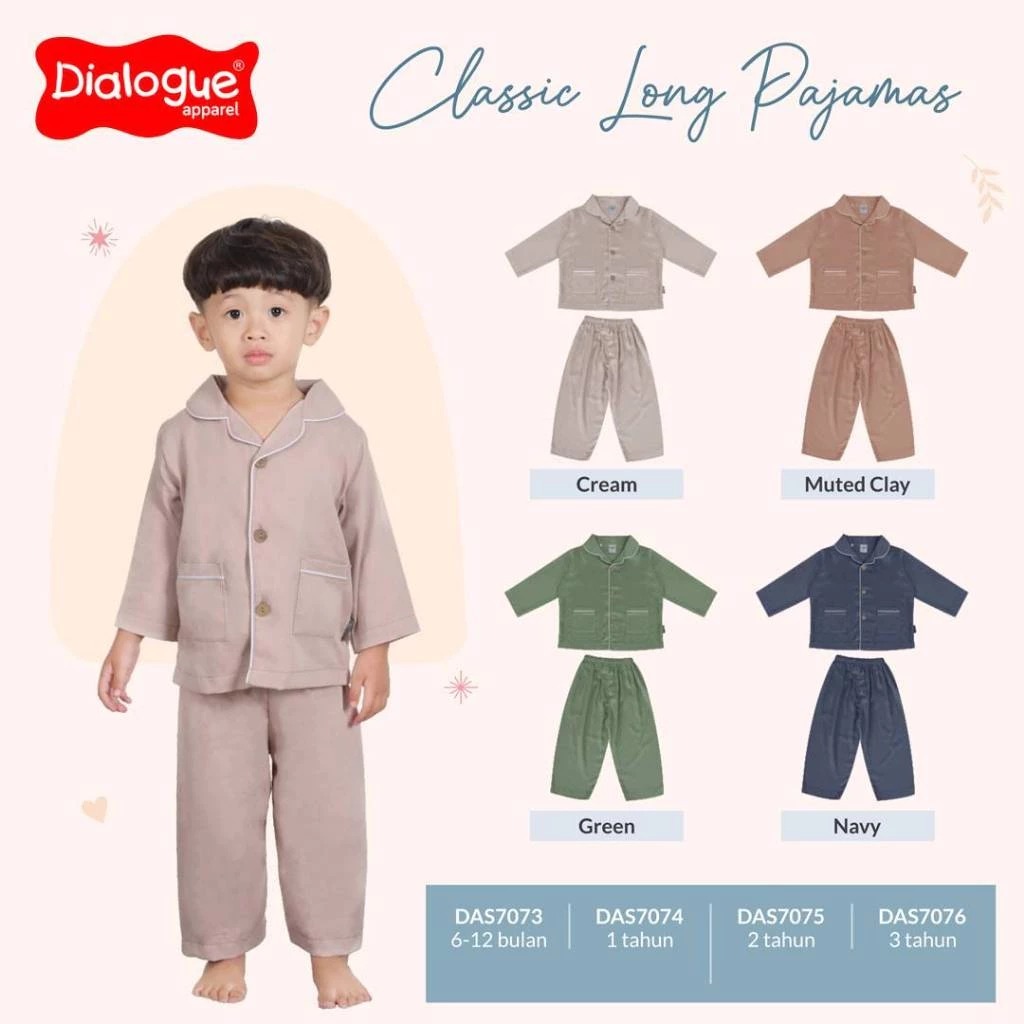 Dialogue Classic Long Pajamas DAS7073/DAS7074/DAS7075/DAS7076