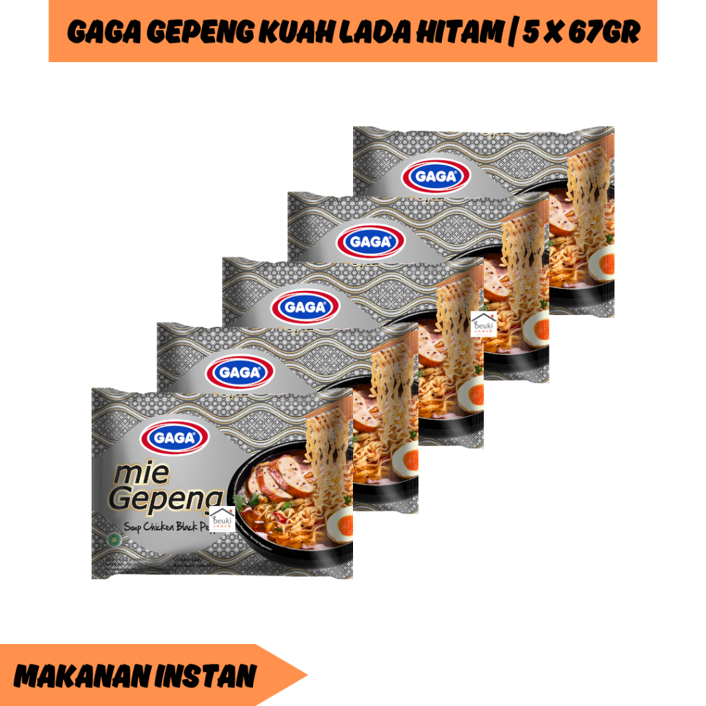 

5PCS Gaga Gepeng Mie Instan Kuah Rasa Lada Hitam