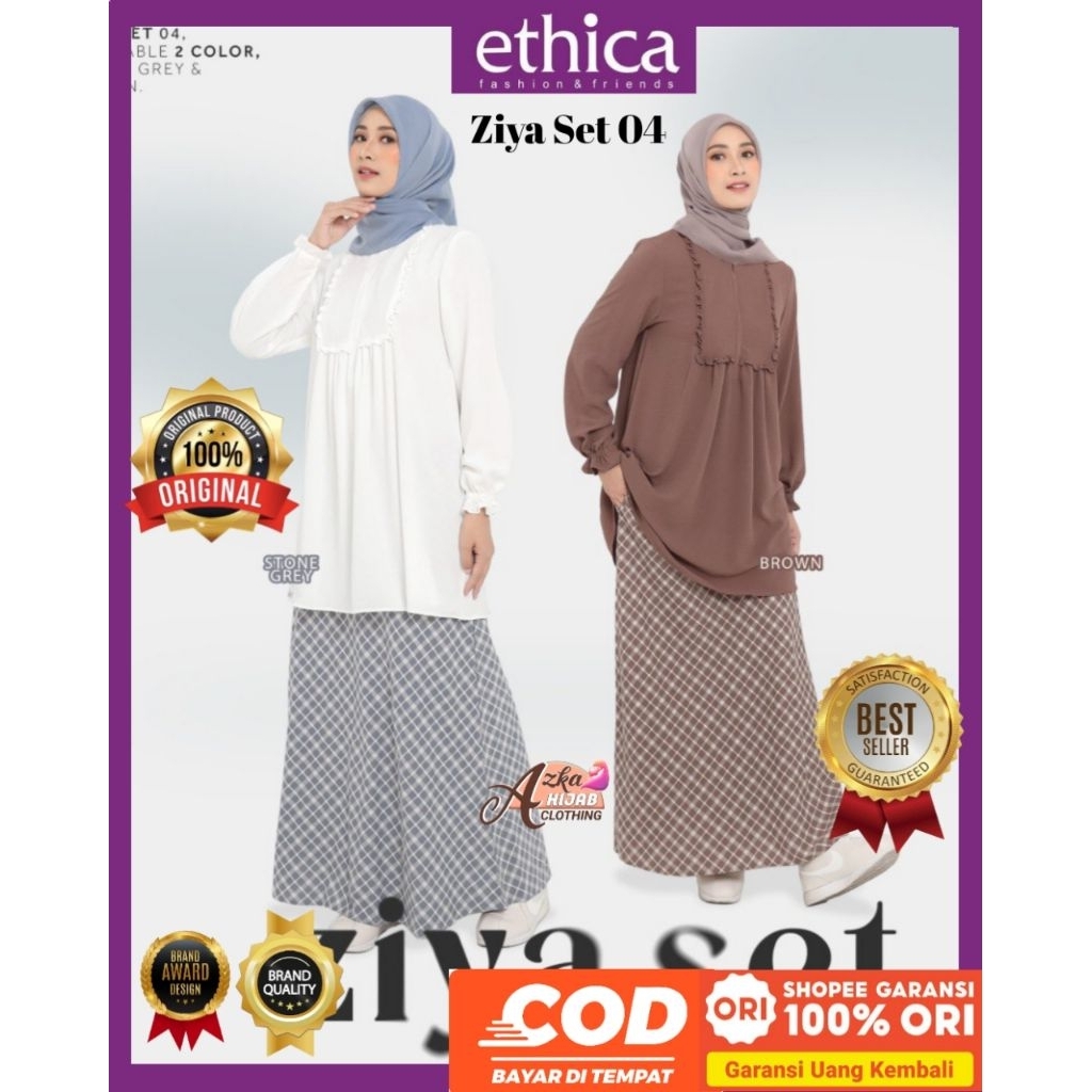 ETHICA One Set Rok dan Atasan Ziya Set 04 Ethica Original - Set Muslim Wanita Branded - Setelan Musl