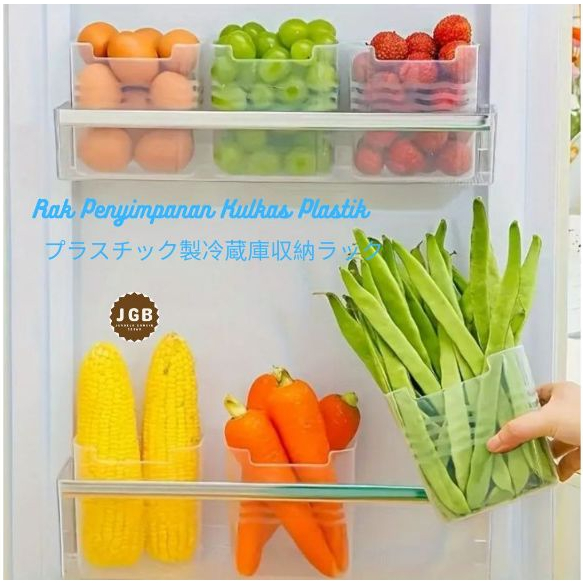 Kotak Penyimpanan Sayur Buah Bumbu Plastik Pintu Kulkas - Rak Penyimpanan Kulkas Plastik