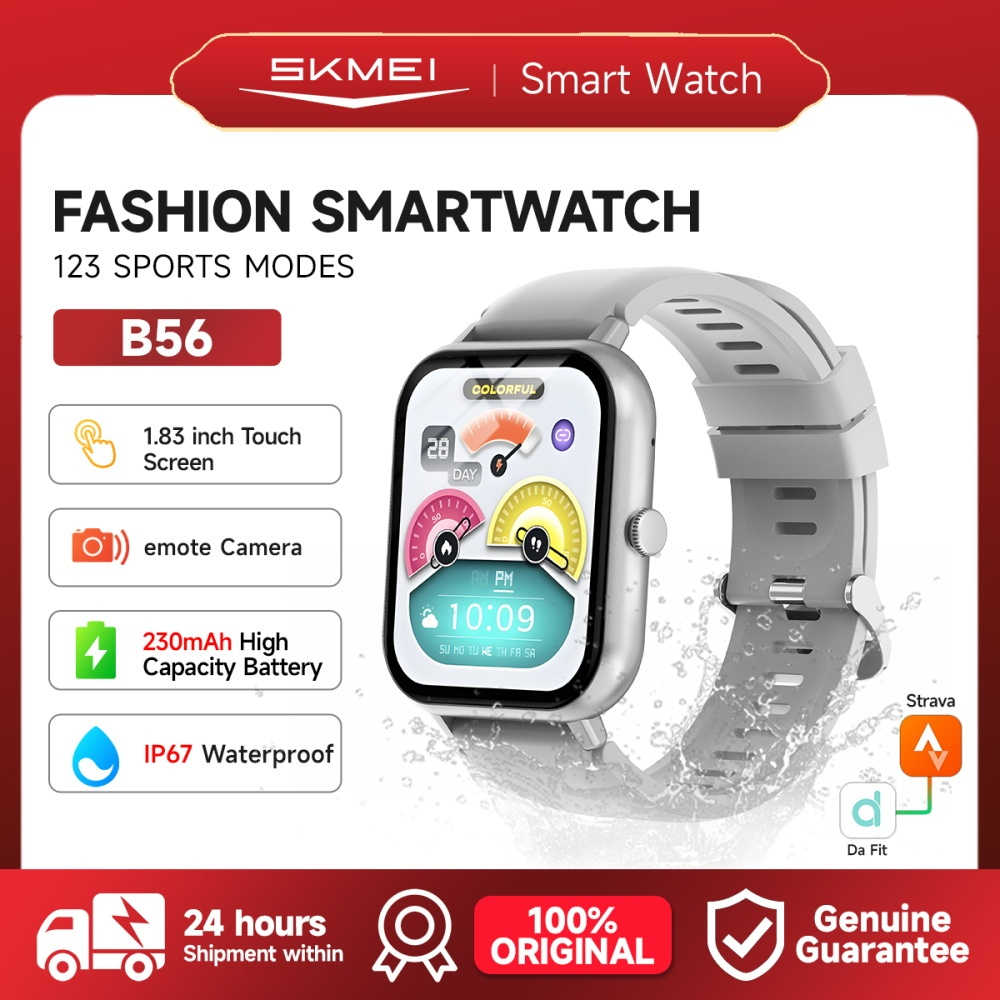 SKMEI Smartwatch B56 Jam Tangan Smartwatch Pria IP67 Waterproof | Bluetooth Call | Wallpaper Kustom 