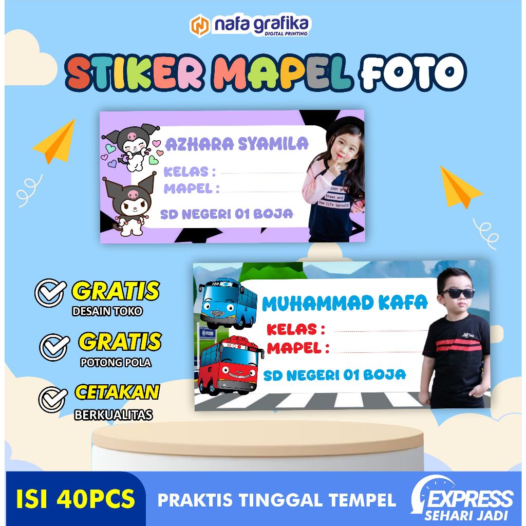 

(ISI 40) STIKER CUSTOM FOTO NAMA BUKU STICKER MAPEL MATA PELAJARAN SEKOLAH LABEL SAMPUL BUKU TULIS