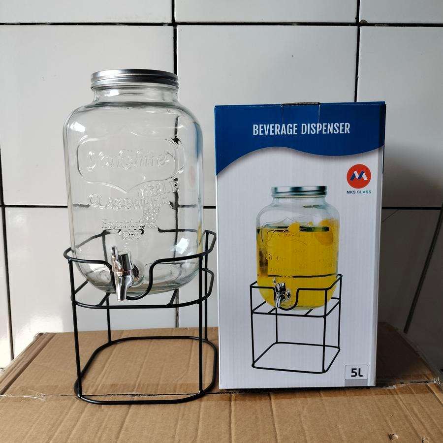 Dispenser Kaca-Glass Storage Drink-Mason Glass Jar-Beverage Glass