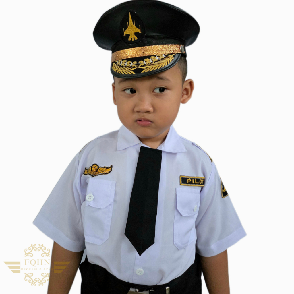 DISKON BAJU PROFESI ANAK/BAJU PILOT ANAK LAKI (FREE PACKING KARDUS)