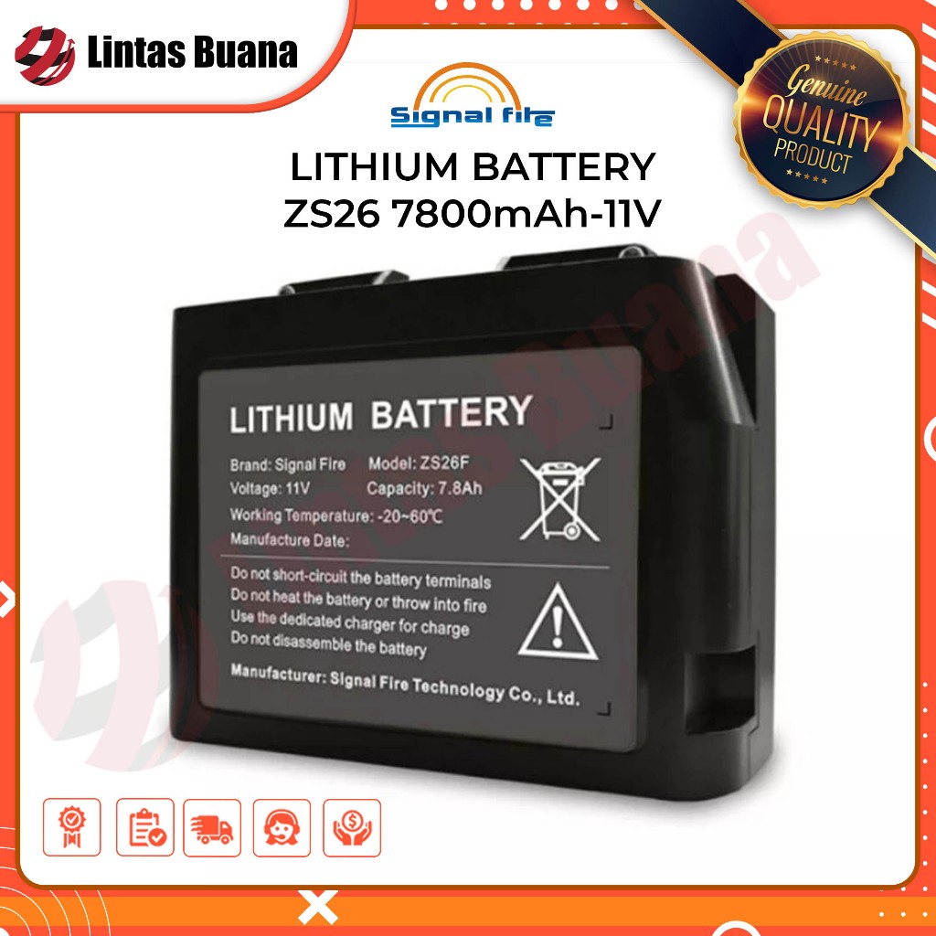 Baterai Splicer SIGNAL FIRE AI6 / AI6C / AI9 / AI10 / AI20 / AI30 Lithium Battery ZS26F capacity 7-8