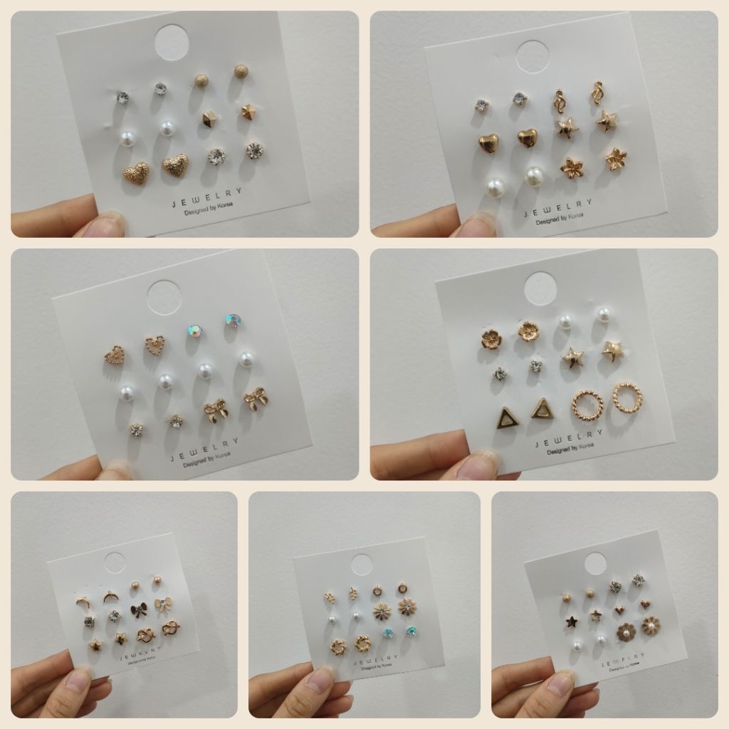 MINISO BALI | Anting Set Fashion Korea Terbaru / Set Anting Murah / Anting Tusuk Wanita / Anting Fas