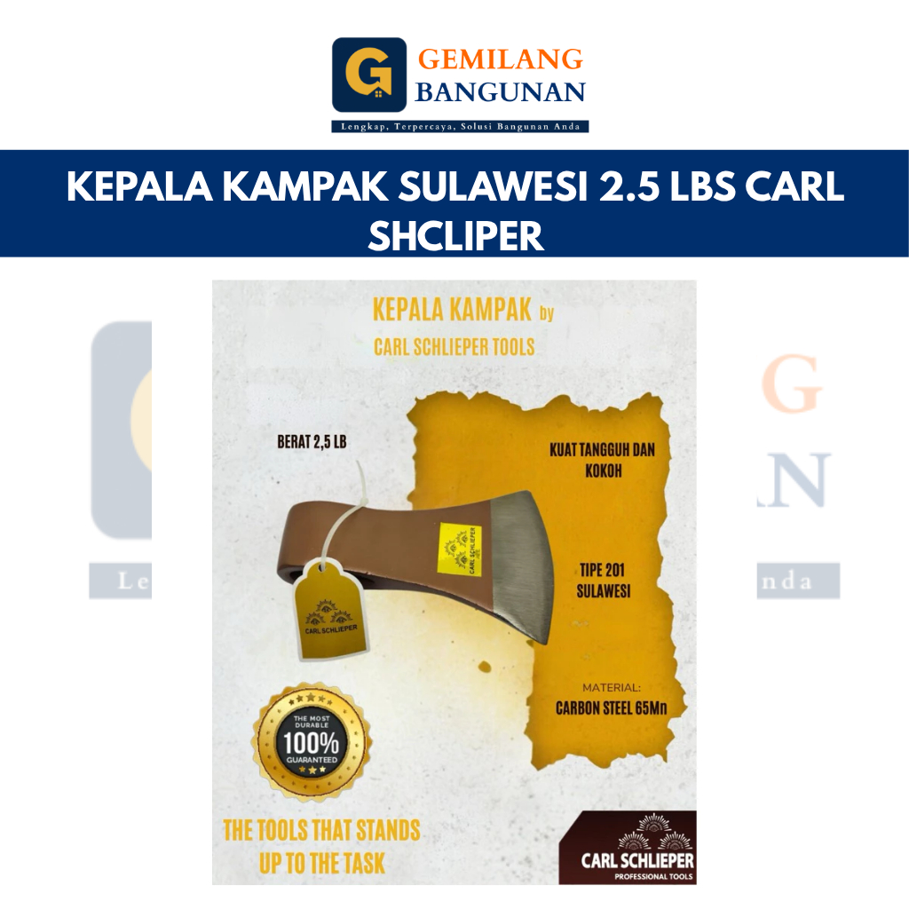 Kepala Kampak Sulawesi 2.5 LBS CARL SHCLIPER / Mata Kampak / Kepala Kapak / Mata Kapak
