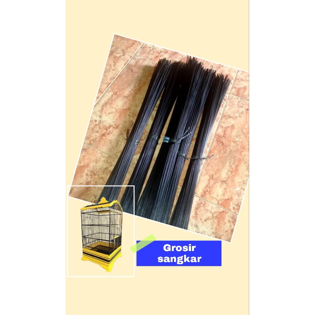 Ruji Bambu Sangkar Burung Warna Hitam Murah 60 cm