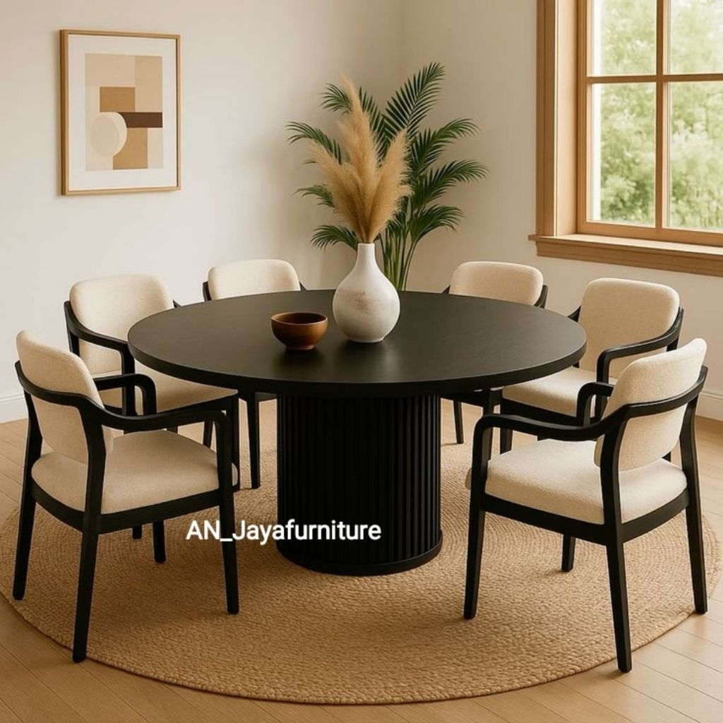 Meja makan bundar kursi 6 meja makan jati bundar gaya klasik