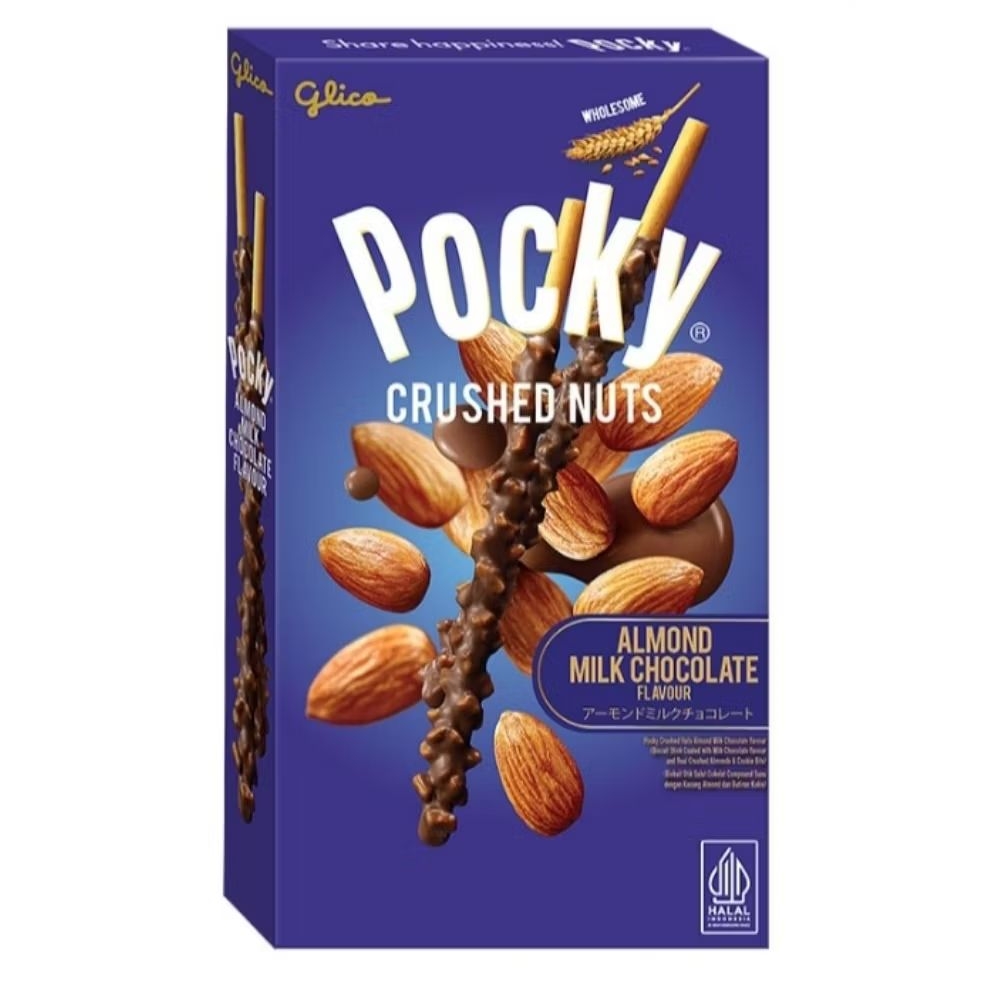 

Pocky Crushed Nuts Biskuit Stick Almond Cokelat Susu 25 g