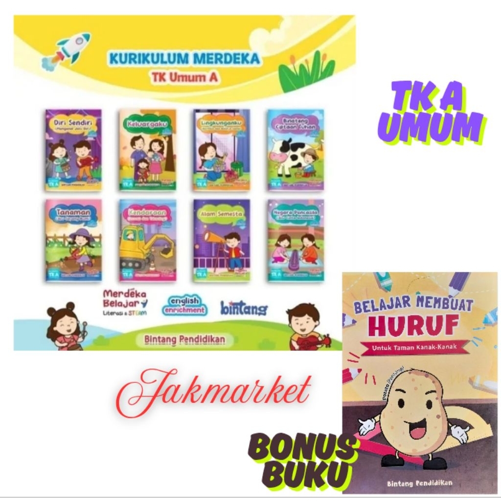 BUKU PAKET TEMATIK MERDEKA BELAJAR TK A TK B TK ISLAM A TK ISLAM B EDISI TERBARU BINTANG PENDIDIKAN,