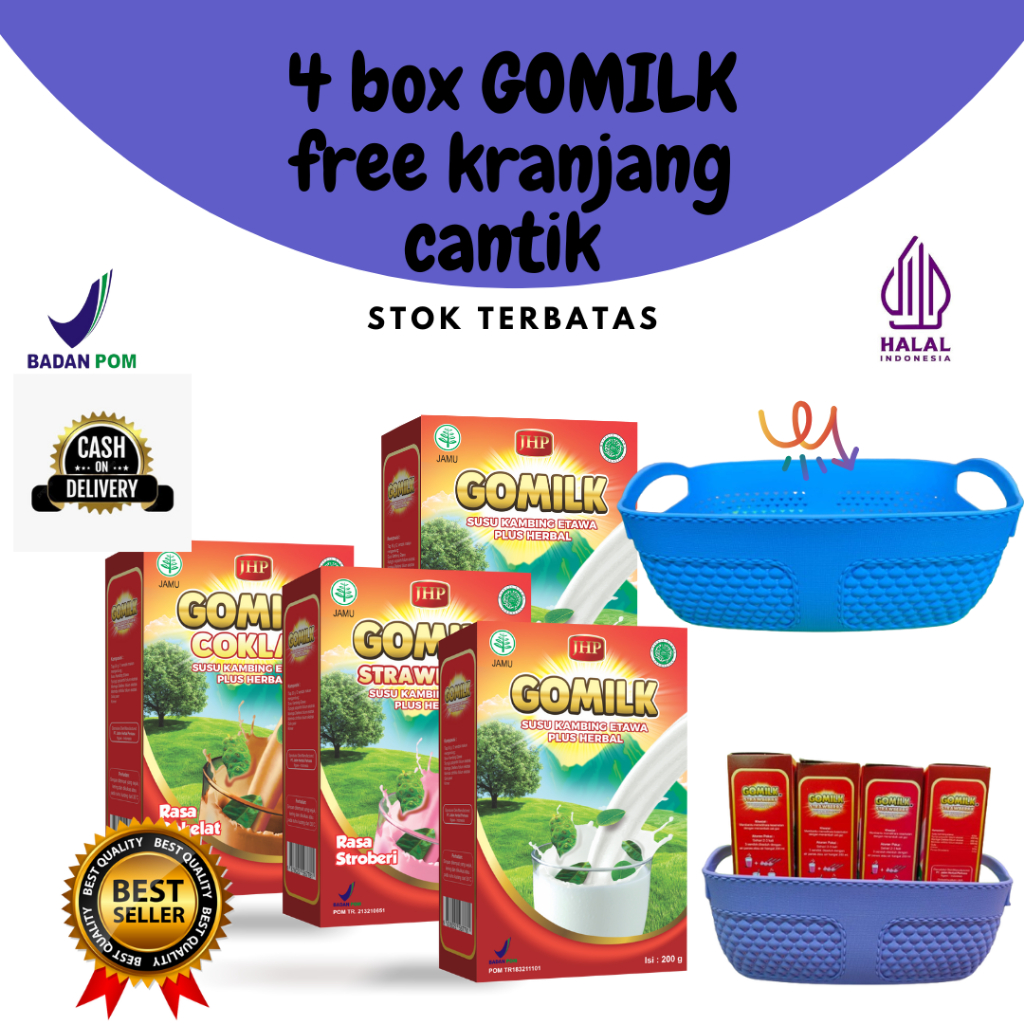 

[Gratis Keranjang Cantik] Gomilk Susu Kambing Etawa Plus Herbal Rasa Enak Terapi Kesehatan Keluarga