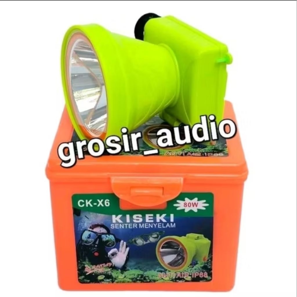 kiseki ck-x6 senter kepala selam 80watt cahaya putih 5000mah