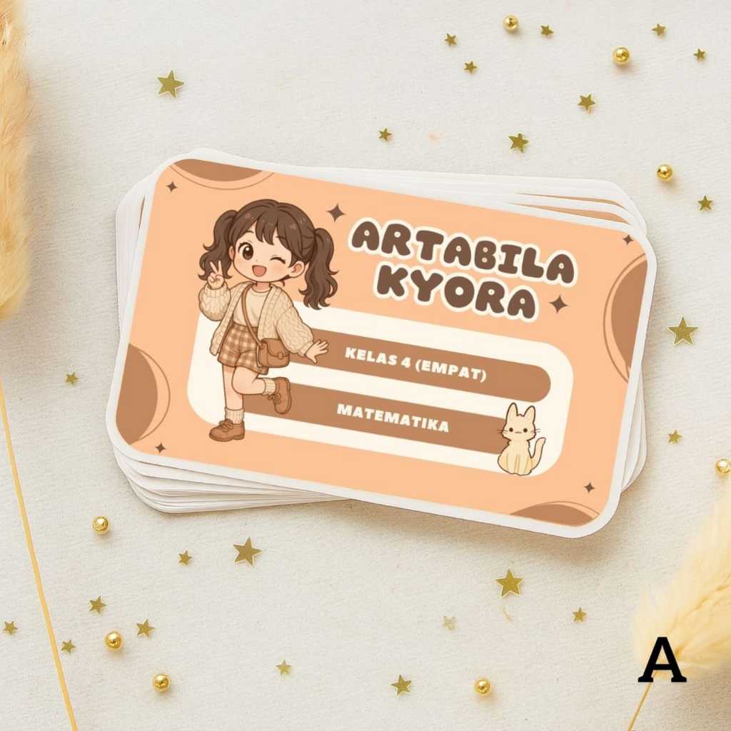 

Stiker Buku Sekolah Anak Isi 44 Lembar Gambar Lucu - Stiker Label Nama Buku - Label Nama Buku Tulis Gambar Chibi Termurah untuk Anak PAUD TK SD