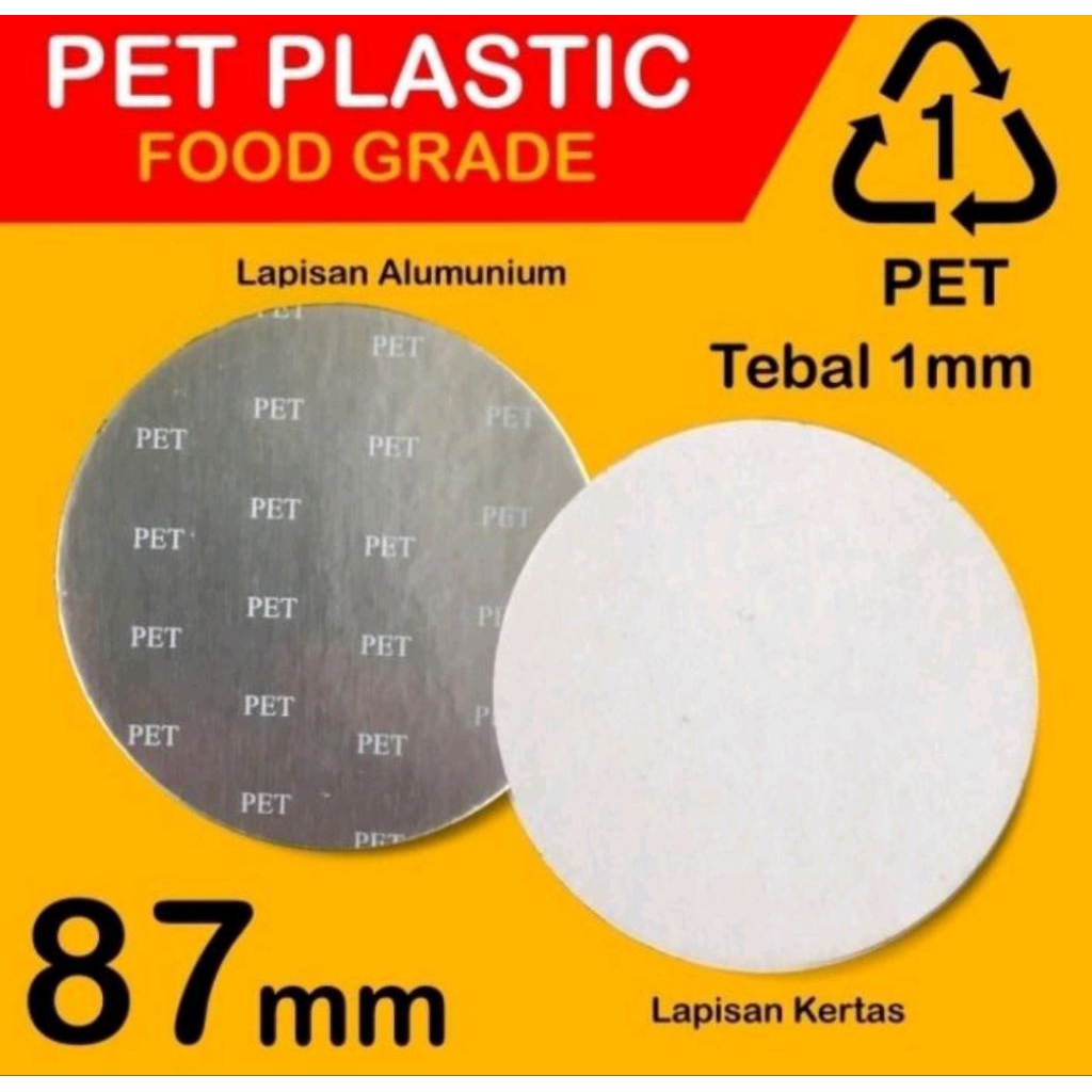 seal induksi toples pet 87 mm / segel seal alumunium food grade- 1mm