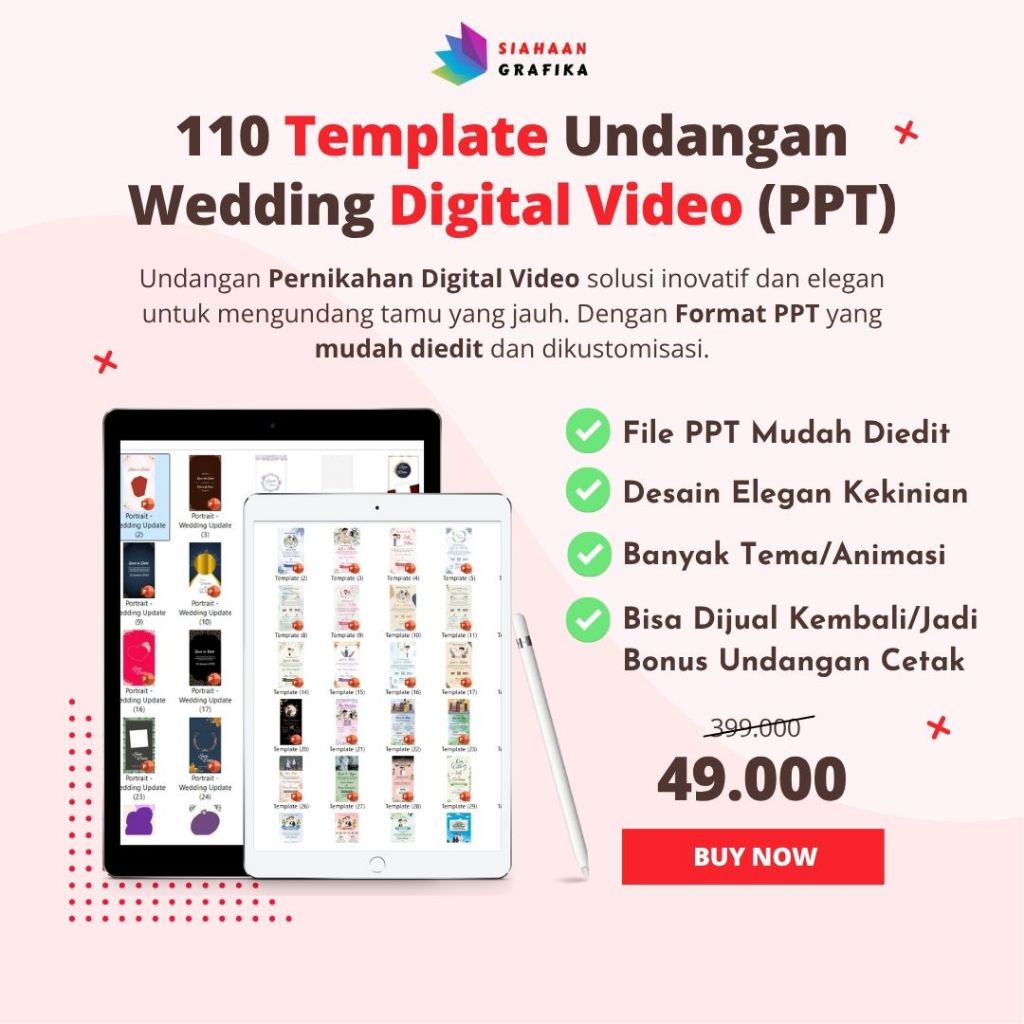 110 Template Undangan Pernikahan Digital Video (Format PPT)