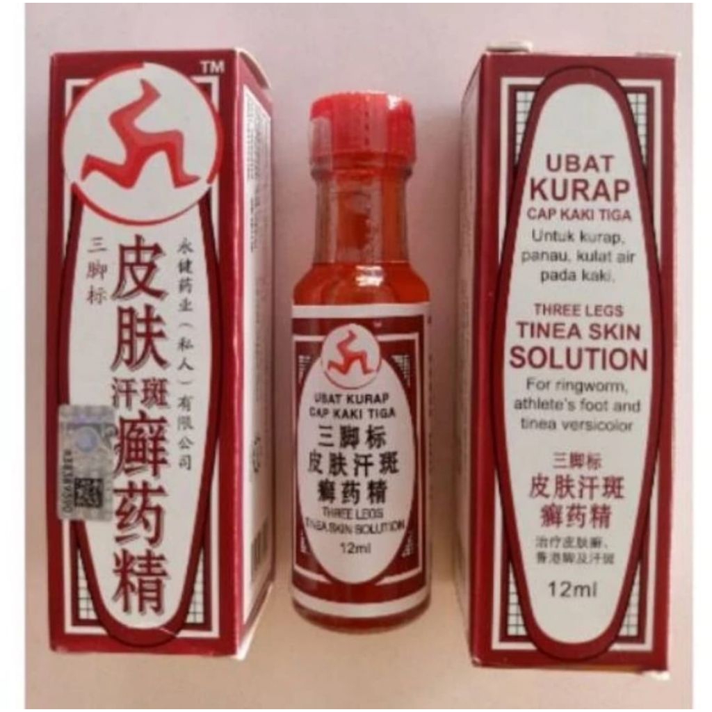Ubat Kurap Cap Kaki Tiga untuk Obat Kurap Panu Cair Import