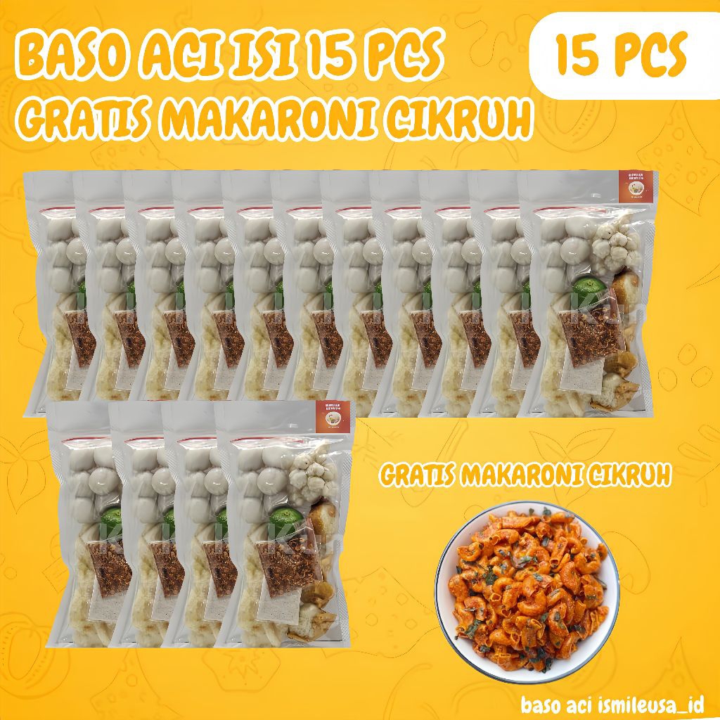 

Baso aci instan komplit 15pcs termurah / Paket bakso aci 15pcs bonus makaroni cikruh