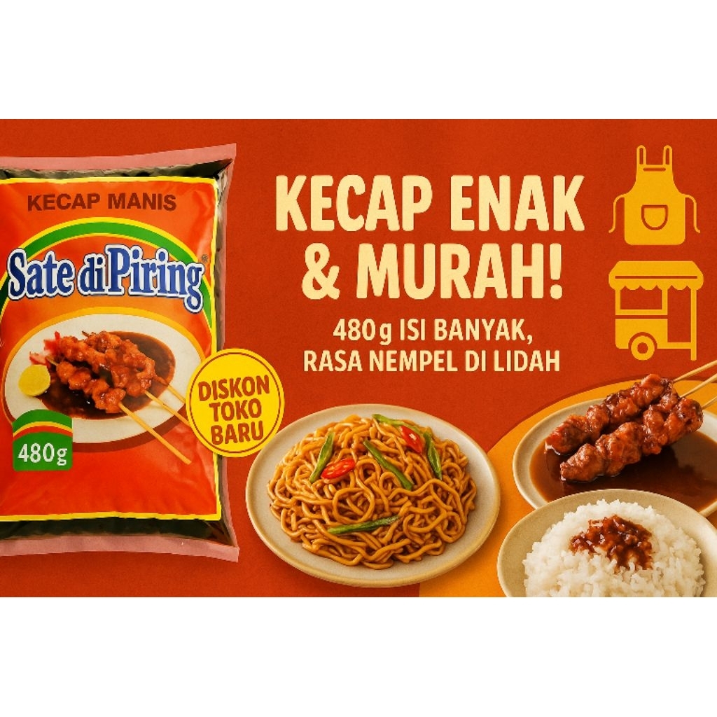 

Kecap Manis Sate di Piring 480 gr
