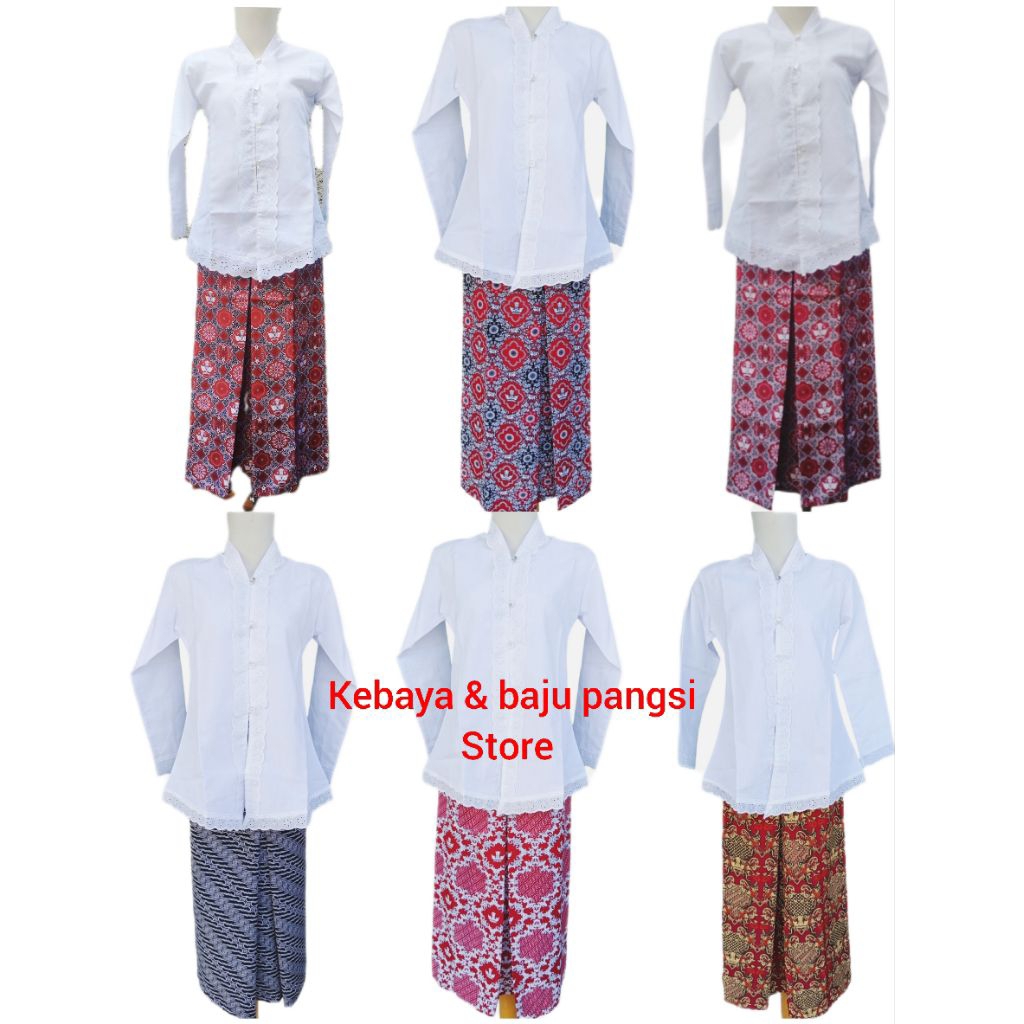 Baju kebaya anak perempuan/stelan baju kebaya anak Paud,TK,SD/baju kebaya batik merah