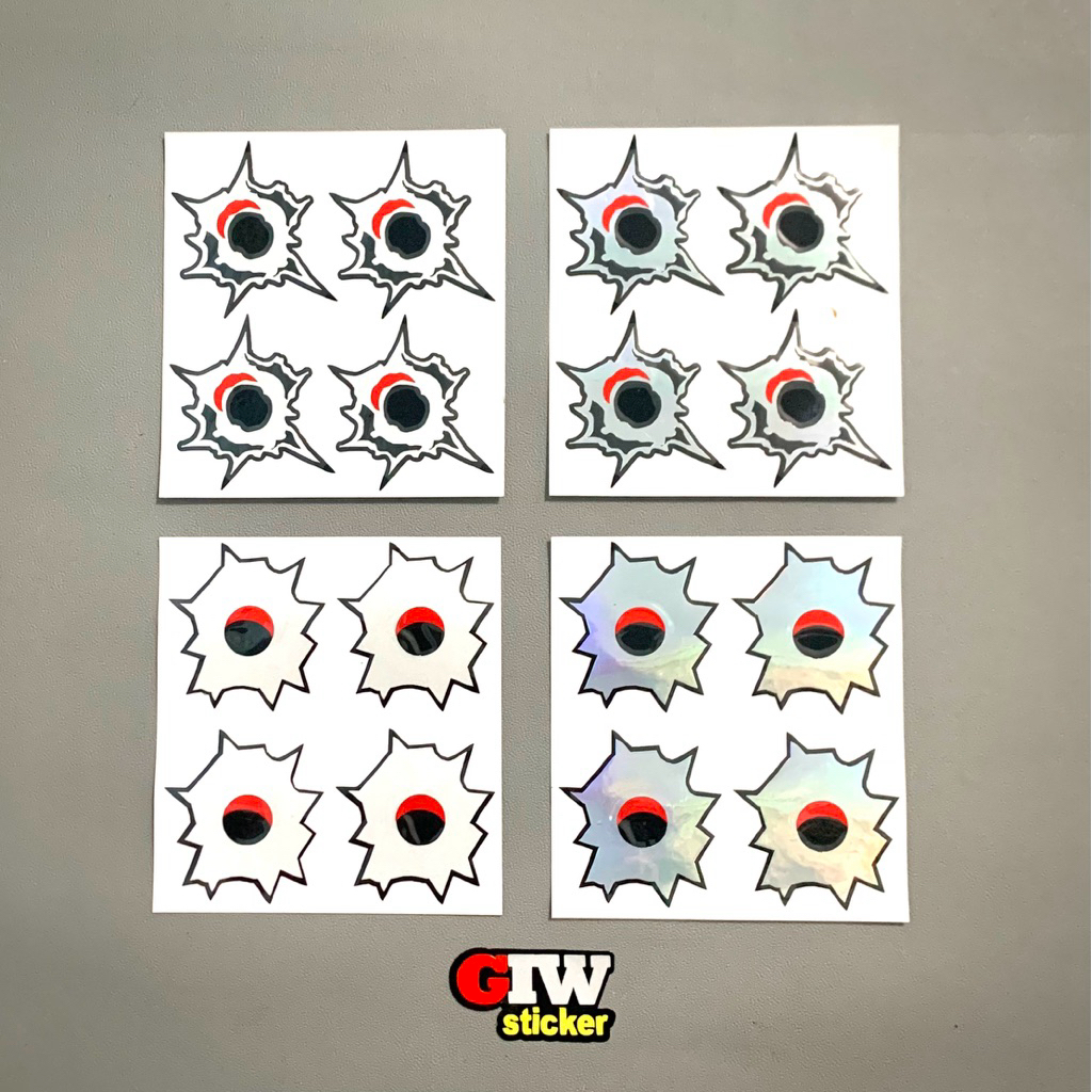 Sticker LUBANG PELURU stiker EFEK TEMBAKAN Cutting asesoris motor