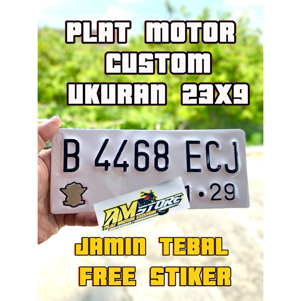 Plat motor custom satu biji plat motor custom ukuran kecil plat motor custom baut tanam