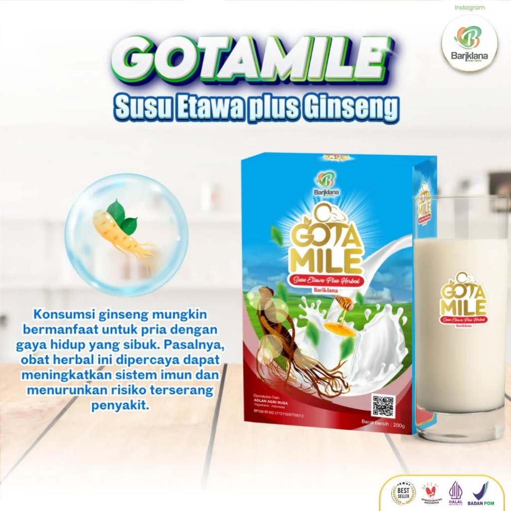 

GOTAMILE Susu Kambing Etawa Plus Ginseng Untuk pria Roso-Roso
