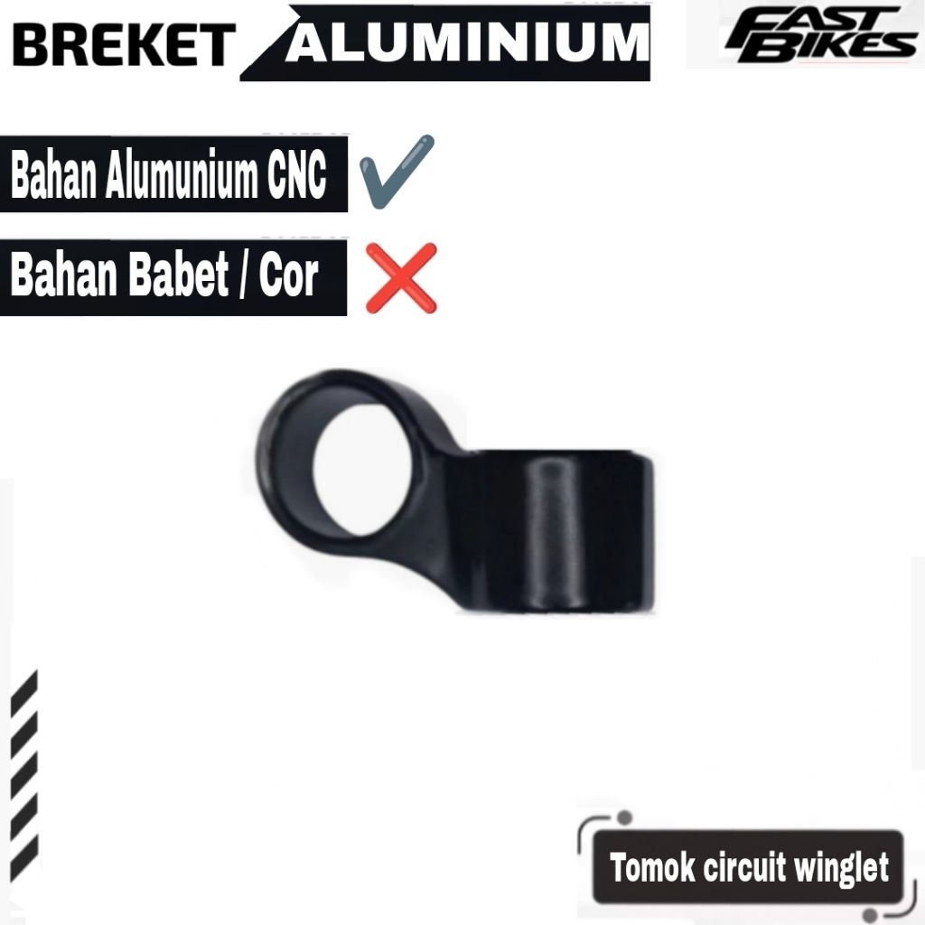dudukan spion tomok circuit bahan alumunium cnc