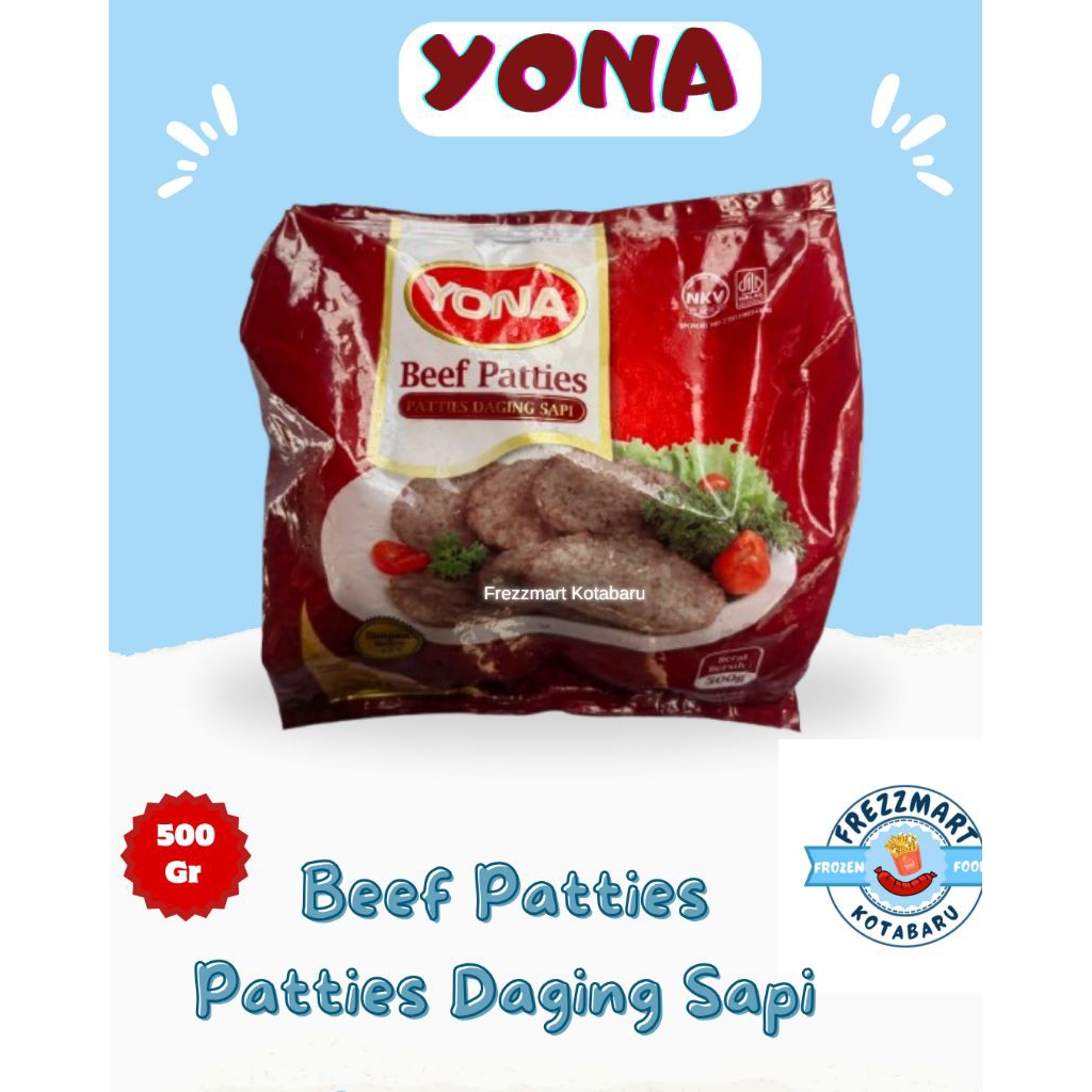 

YONA Beef Patties - Patties Daging Sapi 500 Gr Halal Frozen Food Fresh Pontianak Murah - Frezzmart Kotabaru