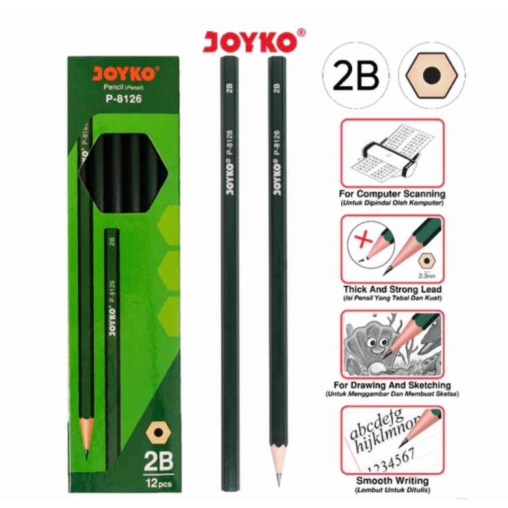 

Pensil Kayu Joyko 2B - Pensil Sekolah