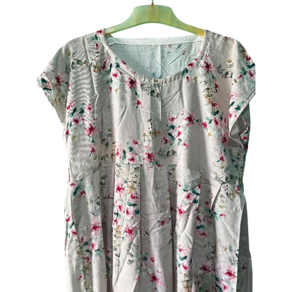 Daster bunga bunga pink daster wanita daster nyaman bahan rayon bahan adem daster murah