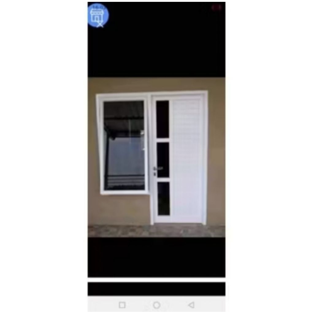 1set pintu spandrel gendung satu jendela aluminium 3inci ukuran T210xL80+ukuran jendela T120xL50 bis