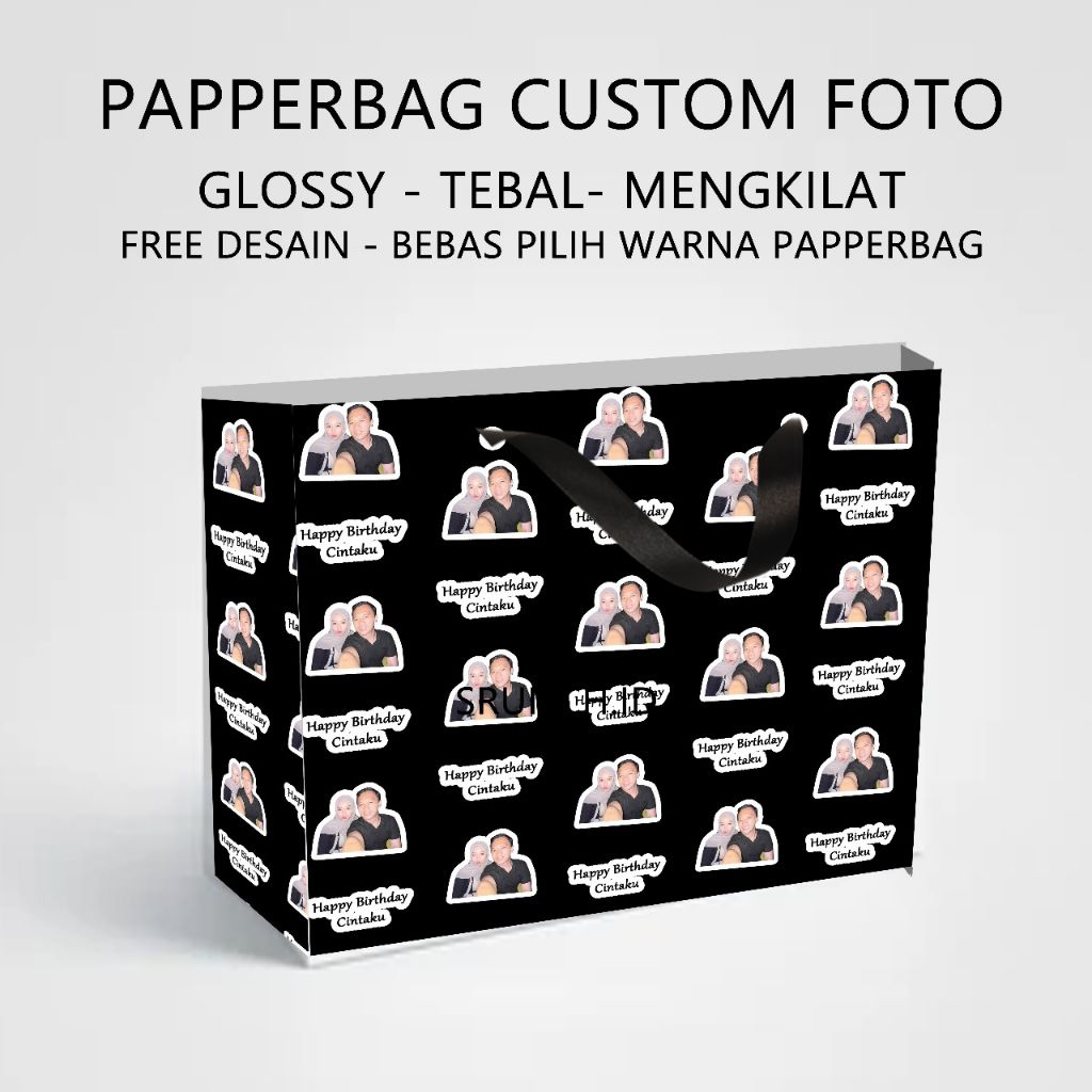 

[1PCS] PAPPERBAG CUSTOM WAJAH//FREE FOTO//DESAIN//UCAPAN