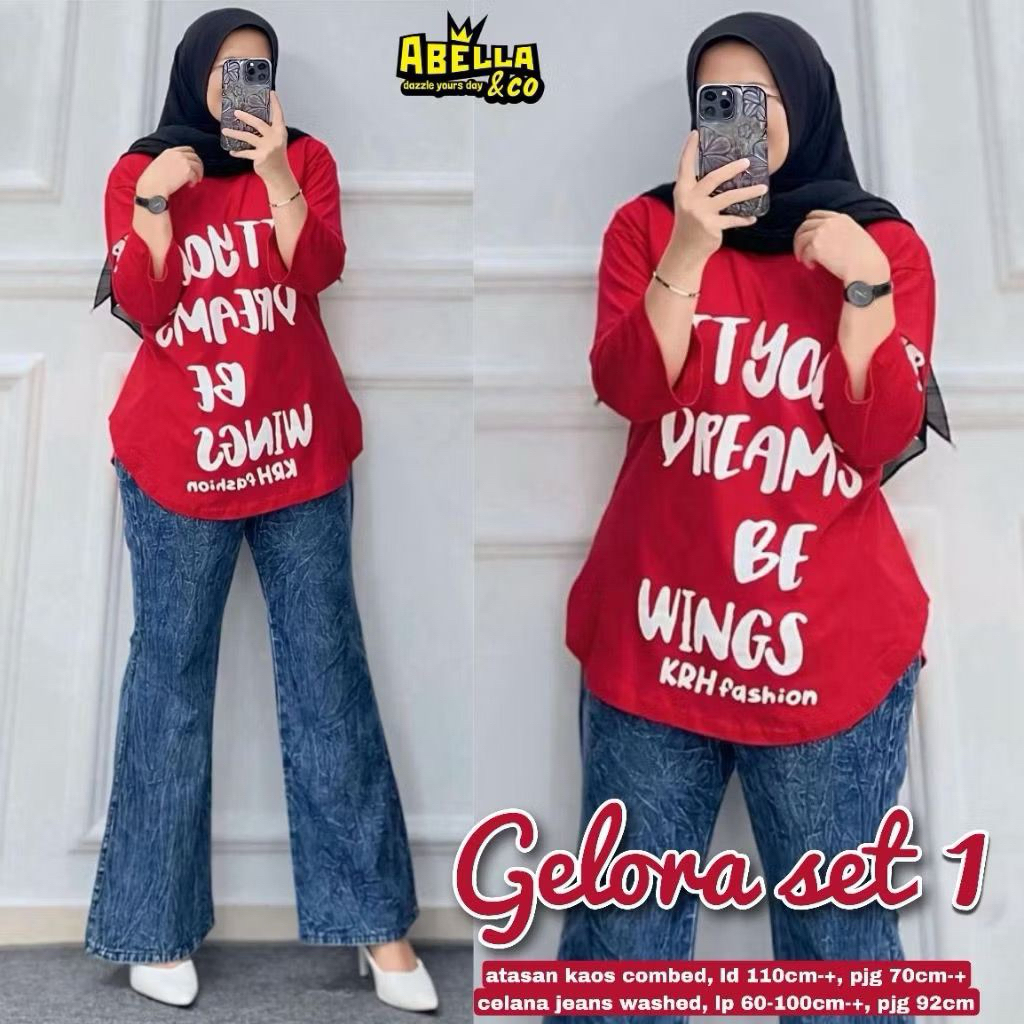 Setelan Merah Putih Dirgahayu Kaos Garuda Celana Cargo Indonesia Seragam Agustusan Oneset Wanita Kau