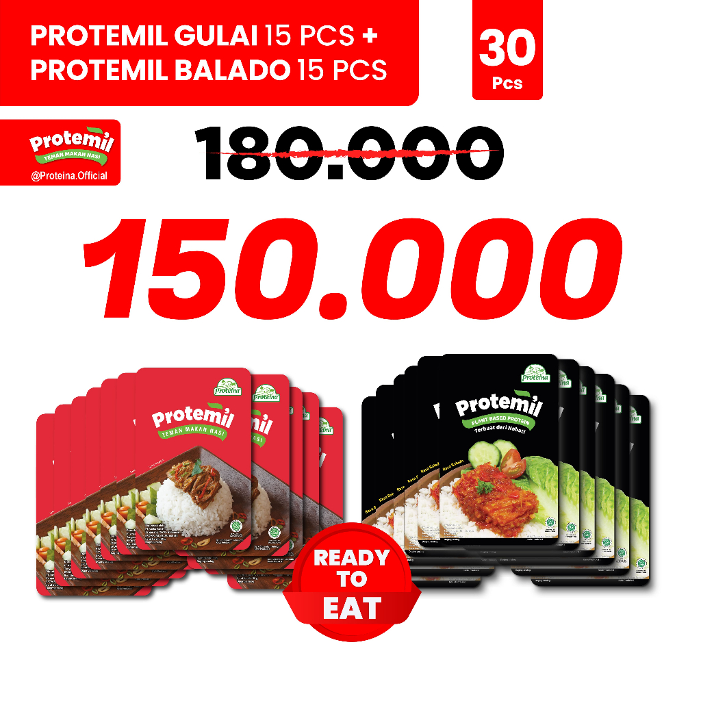 

Paket Protemil Gulai & Balado (30pcs) / Makanan Instan / Siap Makan