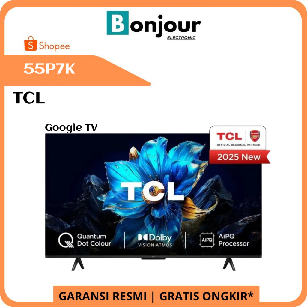 QLED TCL 55 Inch Google TV TCL 55P7K 4K UHD Dolby Atmos TCL 55P7K