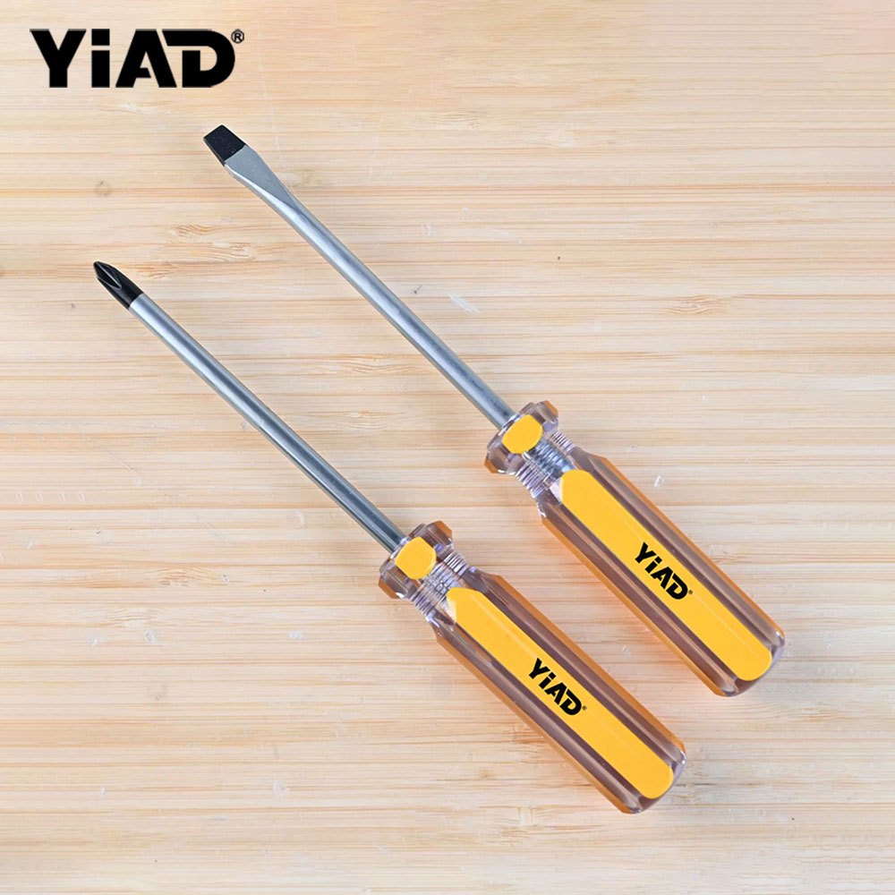 2PCS Set Obeng Bolak Balik Plus Minus Min Panjang Magnet Obeng Lengkap Alat Perkakas Tukang Pertukan