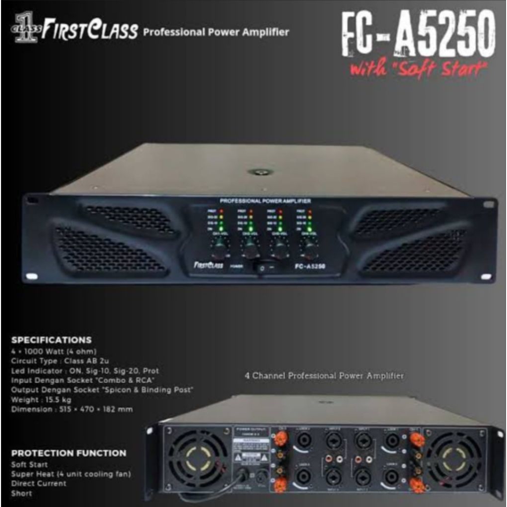 POWER AMPLIFIER FIRSTCLASS FC-A5250/FCA5250