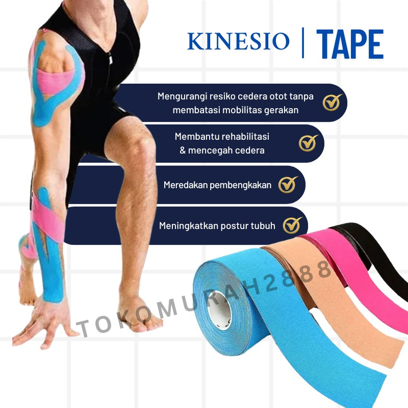 Kanesio Tape / Tapping / Kinesiology Tape 2.5cm x 5m Termurah Tapping Wrist Olahraga Fitness