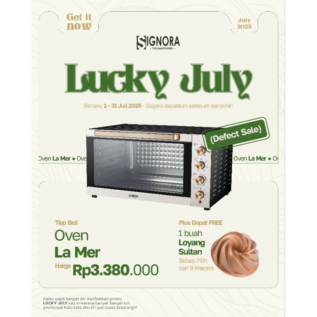 Promo Oven La Mer Signora (Defect Sale) kapasitas 150 Liter