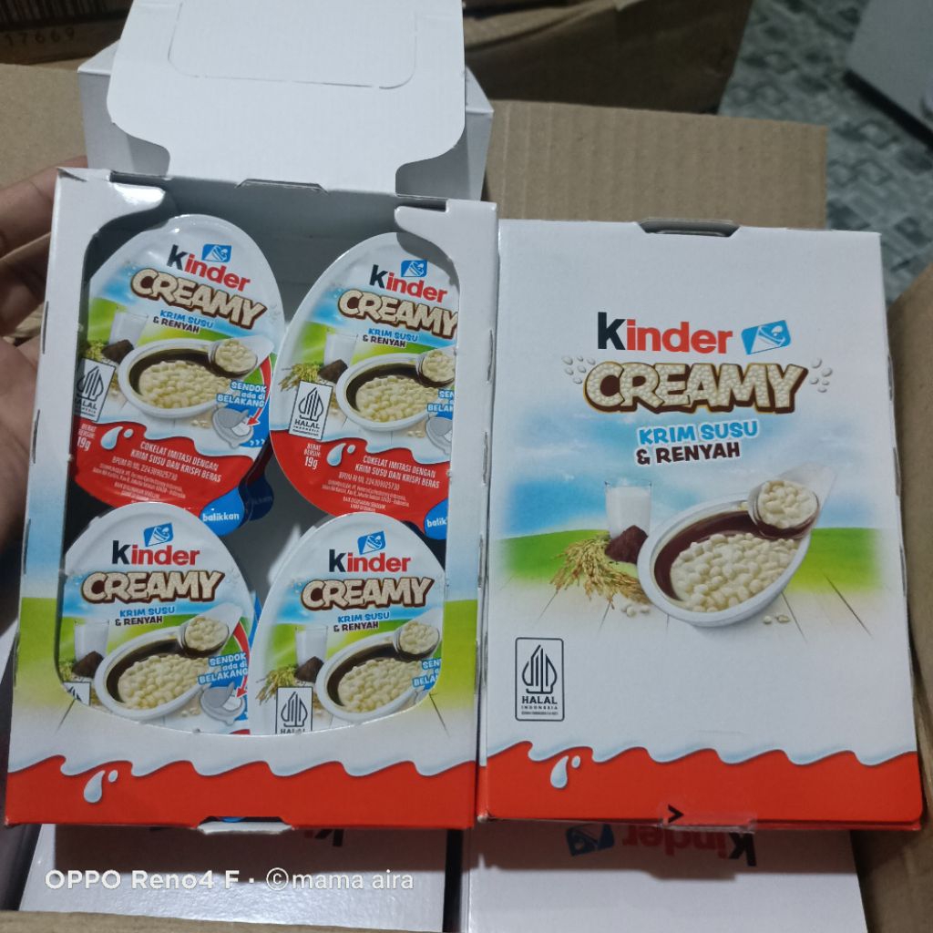 

Kinder Creamy krim susu dan renyah/kinder tanpa mainan/ kinder creamy rice crispy per box isi 12