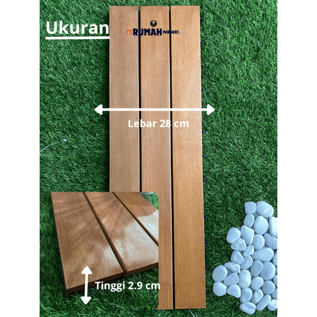 Decking Tile Bengkirai Base - Rangka Pvc-Praktis Pasti Promo