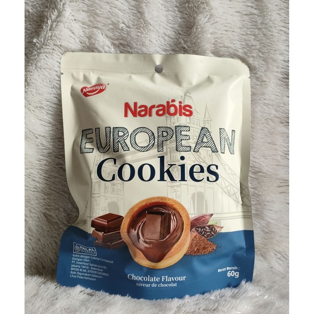 

Naraya Narabis European Cookies/Kukis Coklat dan Cranberry 60 gr