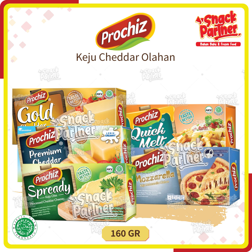 

PROCHIZ 160 GR - GOLD SPREADY ROYALE MOZZARELLA - Keju Cheddar Olahan Mozarella Martabak Manis Terang Bulan Lekker Roti Bakar