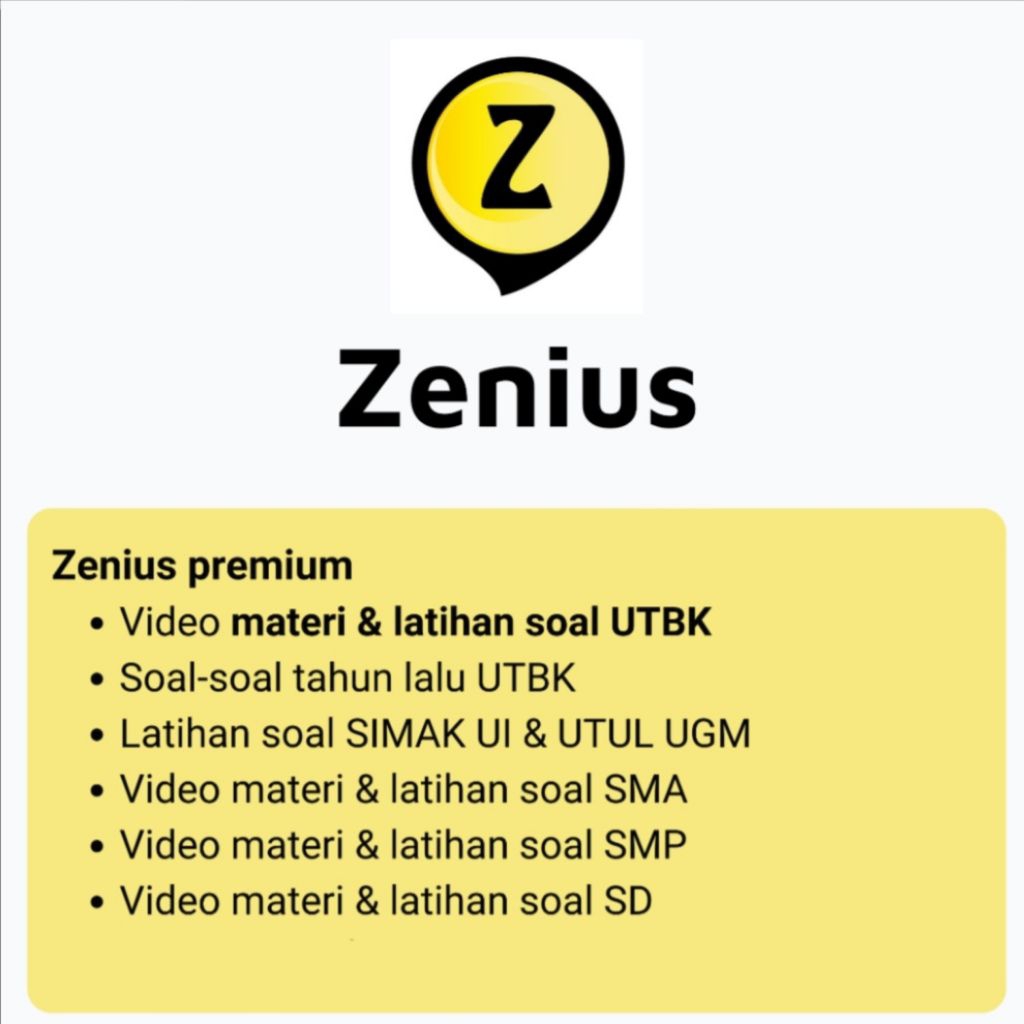 Sharing zenius 1 bulan (4 orang)