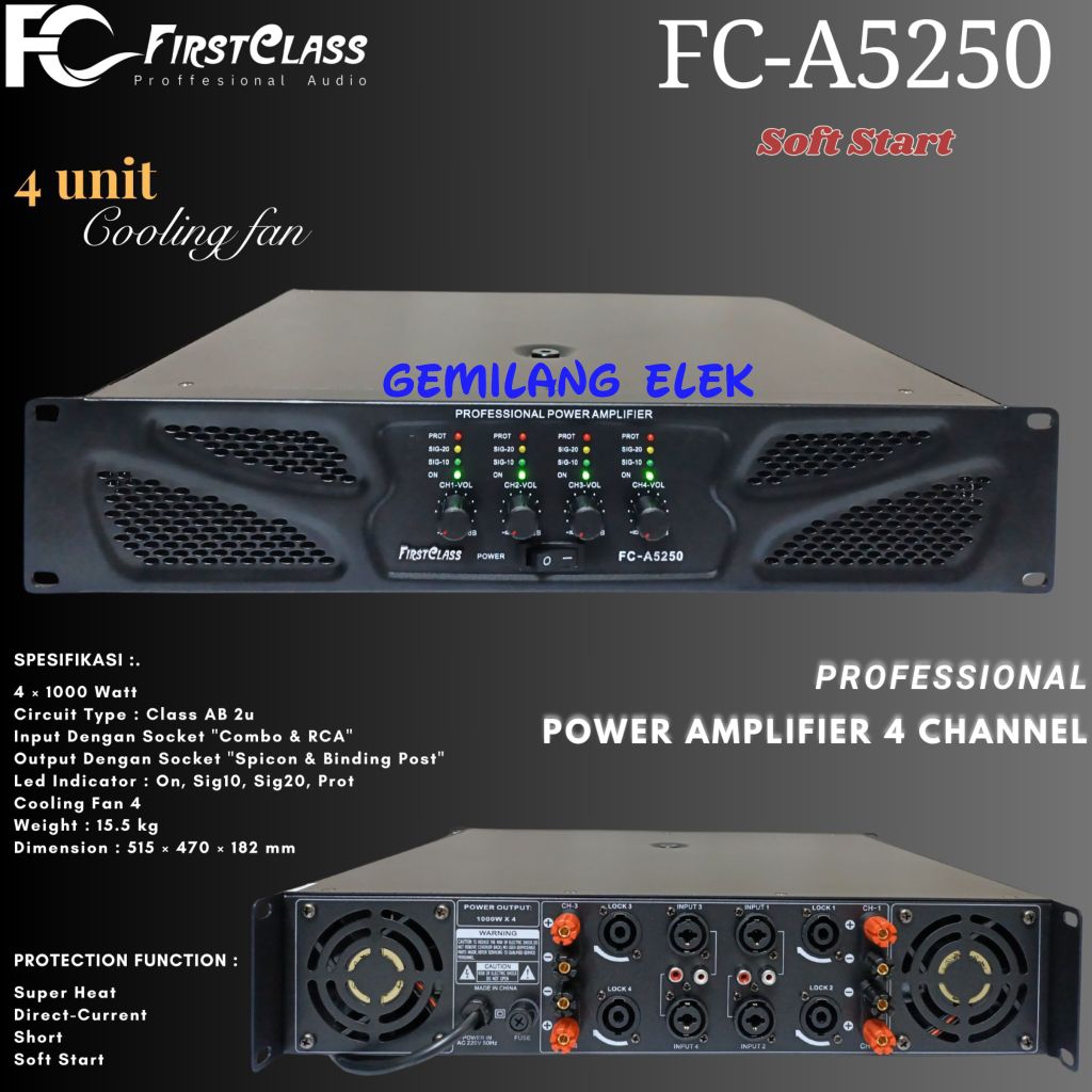 Power Amplifier FIRSTCLASS FC A5250 Original 4 Channel