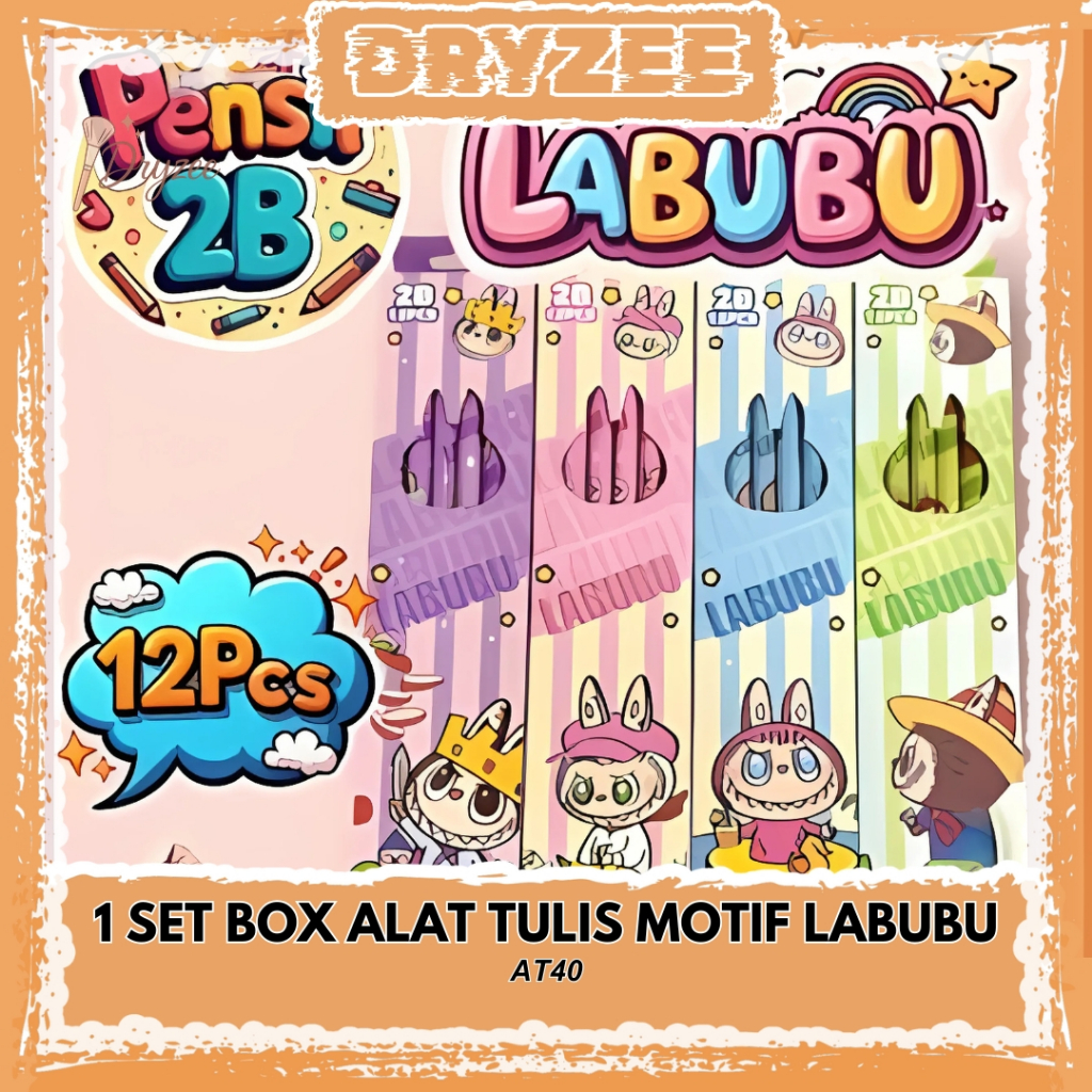 

Pensil Penghapus 1 Set Raut Box Motif Cartoon Lucu Alat Tulis Set isi 10 Pcs AT40