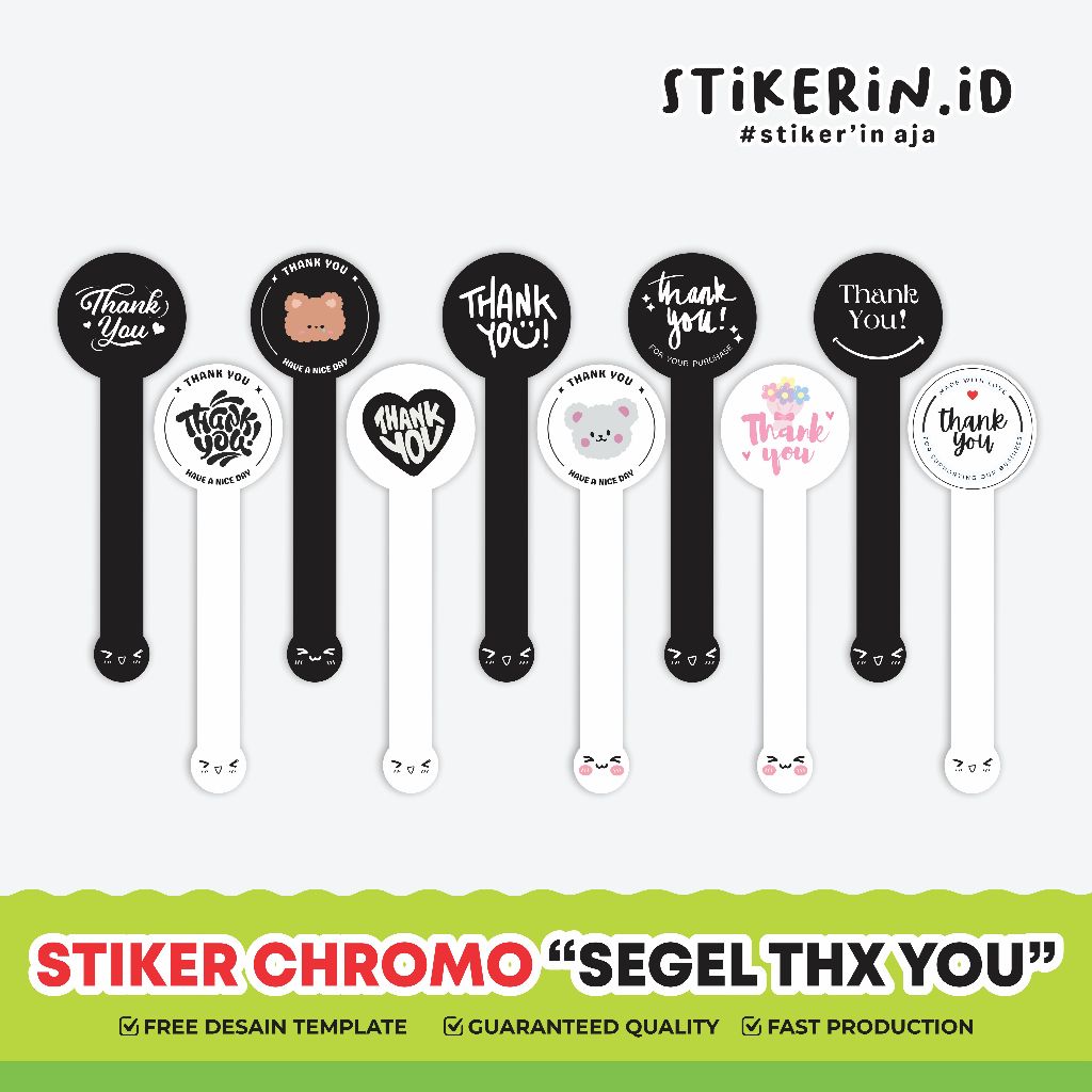 

Stiker Chromo thank you segel box kue serbaguna
