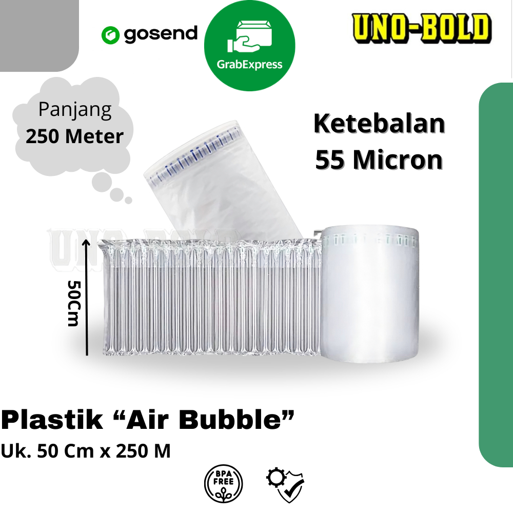 

INFLATABLE AIR BUBBLE 50cm X 250m Cushion Wrap Fo-Air / Bubble Wrap Angin Tebal Roll / Poly Air Bubble